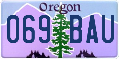 OR license plate 069BAU