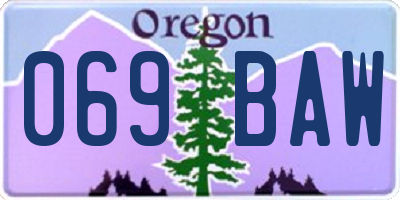 OR license plate 069BAW