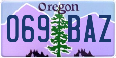 OR license plate 069BAZ