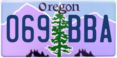 OR license plate 069BBA