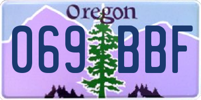 OR license plate 069BBF