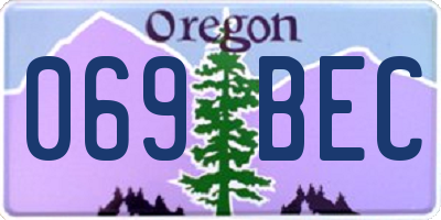 OR license plate 069BEC