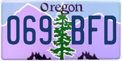OR license plate 069BFD