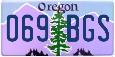 OR license plate 069BGS