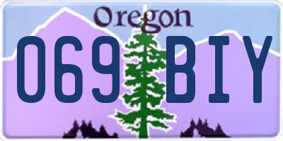 OR license plate 069BIY