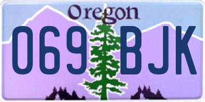 OR license plate 069BJK
