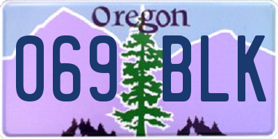 OR license plate 069BLK
