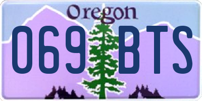 OR license plate 069BTS