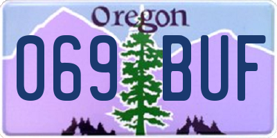 OR license plate 069BUF