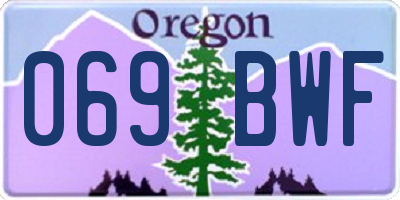 OR license plate 069BWF