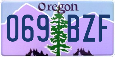 OR license plate 069BZF