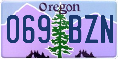 OR license plate 069BZN