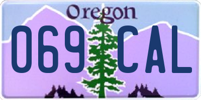 OR license plate 069CAL