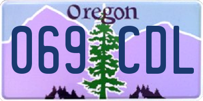 OR license plate 069CDL