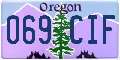 OR license plate 069CIF
