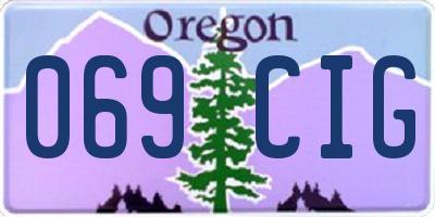 OR license plate 069CIG