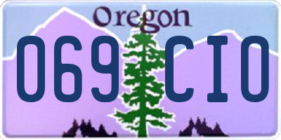 OR license plate 069CIO