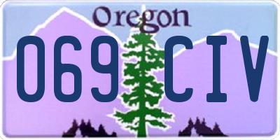 OR license plate 069CIV