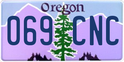 OR license plate 069CNC