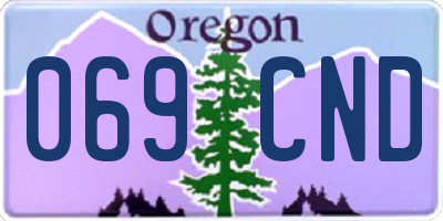 OR license plate 069CND
