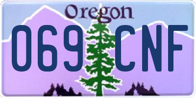 OR license plate 069CNF