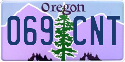 OR license plate 069CNT