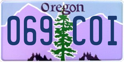 OR license plate 069COI