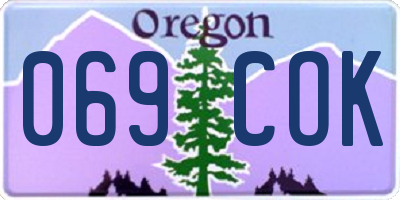 OR license plate 069COK