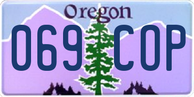 OR license plate 069COP