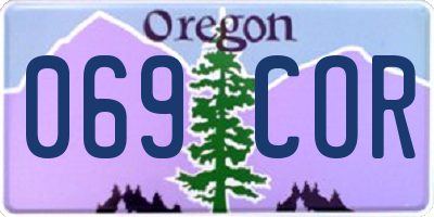 OR license plate 069COR