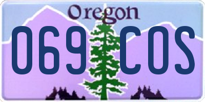 OR license plate 069COS