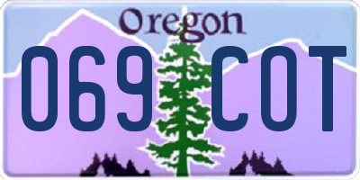 OR license plate 069COT