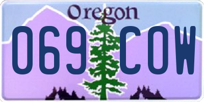 OR license plate 069COW