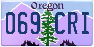 OR license plate 069CRI