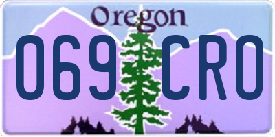 OR license plate 069CRO
