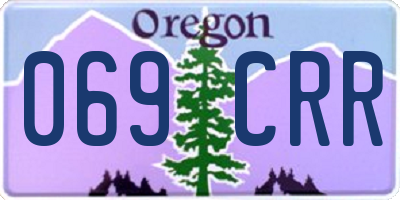 OR license plate 069CRR