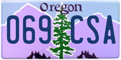 OR license plate 069CSA