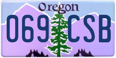 OR license plate 069CSB