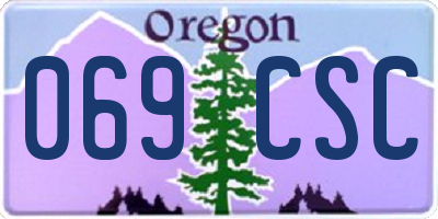 OR license plate 069CSC