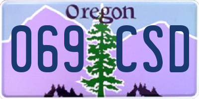OR license plate 069CSD