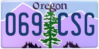 OR license plate 069CSG