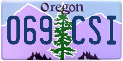 OR license plate 069CSI