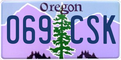 OR license plate 069CSK