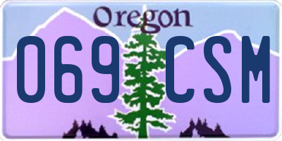 OR license plate 069CSM