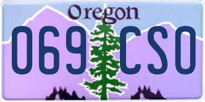 OR license plate 069CSO