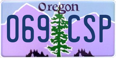 OR license plate 069CSP