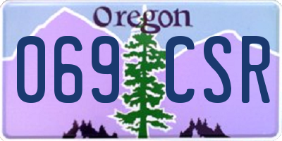 OR license plate 069CSR