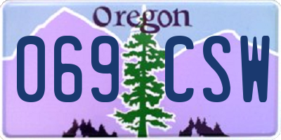 OR license plate 069CSW