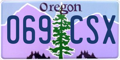 OR license plate 069CSX