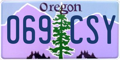 OR license plate 069CSY